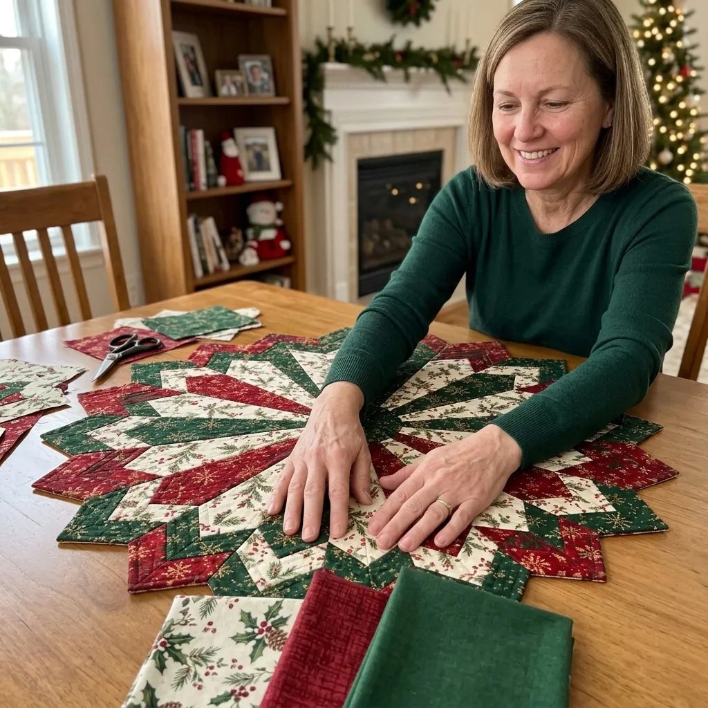 ✨ Quilting-Schablonenset „Holiday Star“ – DIY-Schablonen für festliche Tischläufer