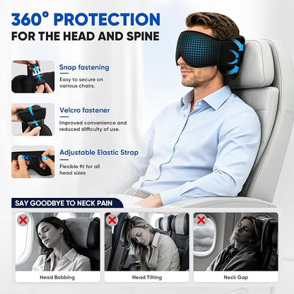 ✈️ TYII™ 3-in-1 Reisekissen mit Schlafmaske – Nackenstütze für Flugzeug, Auto & Zug