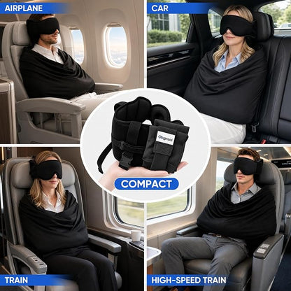 ✈️ TYII™ 3-in-1 Reisekissen mit Schlafmaske – Nackenstütze für Flugzeug, Auto & Zug