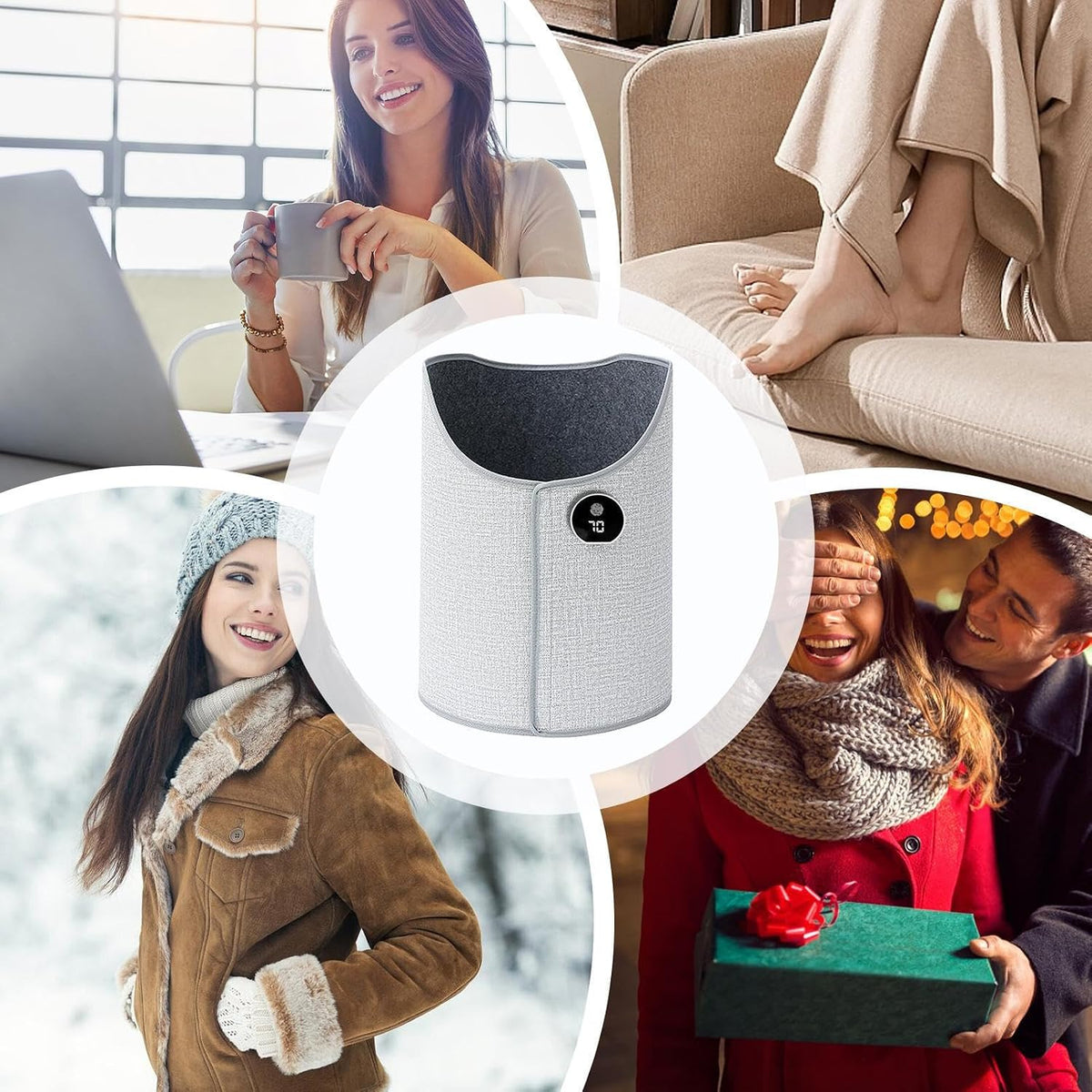 TYII™ 360°-Elektro-Fuß- und Beinwärmer – Heizung für den Schreibtisch mit 5 Stufen und Digitalanzeige