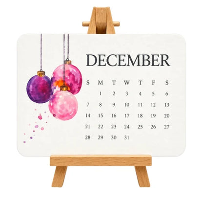 2027 Botanischer Tischkalender mit handgemalten Motiven – Nachhaltige Zero-Waste-Edition