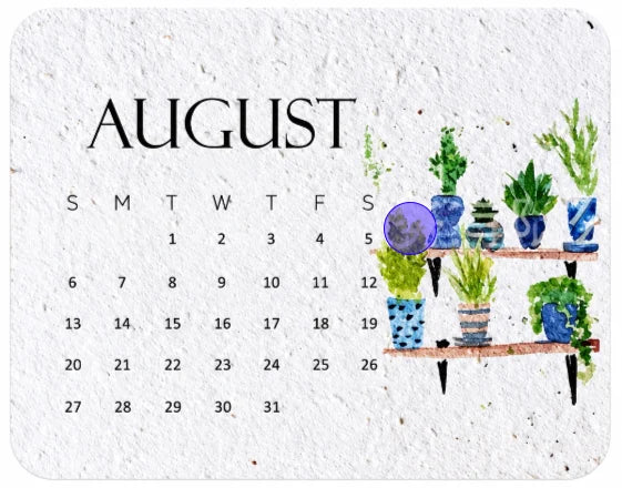 2027 Botanischer Tischkalender mit handgemalten Motiven – Nachhaltige Zero-Waste-Edition