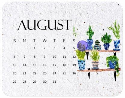 2027 Botanischer Tischkalender mit handgemalten Motiven – Nachhaltige Zero-Waste-Edition