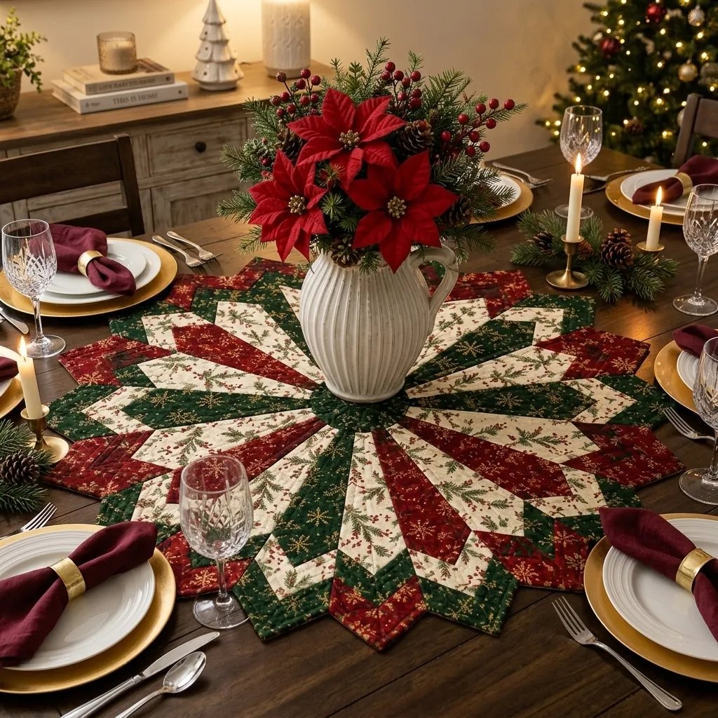 ✨ Quilting-Schablonenset „Holiday Star“ – DIY-Schablonen für festliche Tischläufer