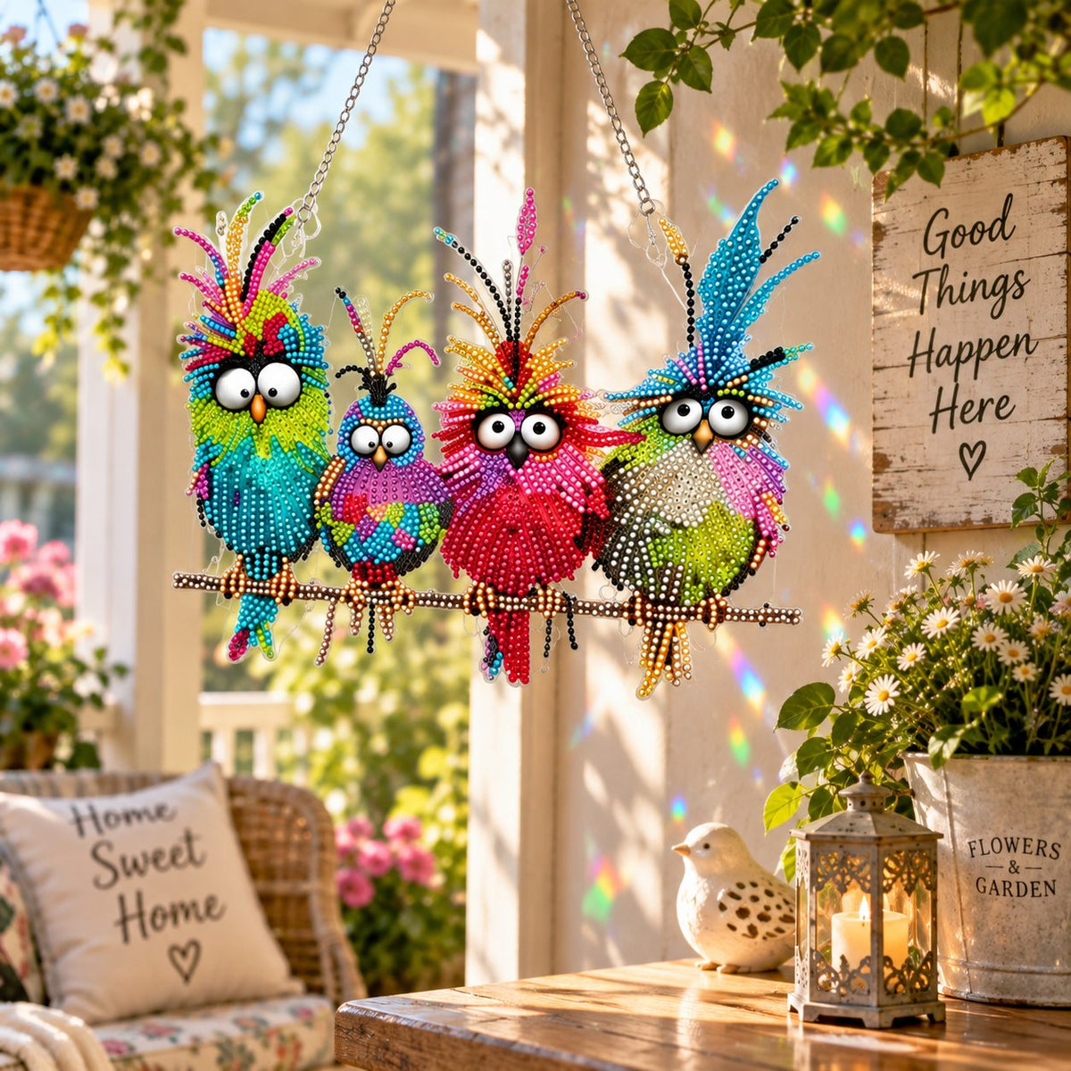 TYIIMAX™ Sunny Birds Diamant-Sonnenfänger DIY-Set – Bunter Fenster-Hänger zum Selbermachen 🐦✨