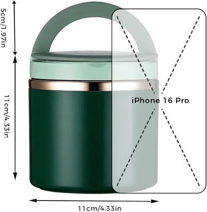TYIIMAX™ Isolierte Lunchbox aus Edelstahl mit Griff – Auslaufsicherer und stapelbarer Lebensmittelbehälter, geeignet für Büro, Schule und Reisen