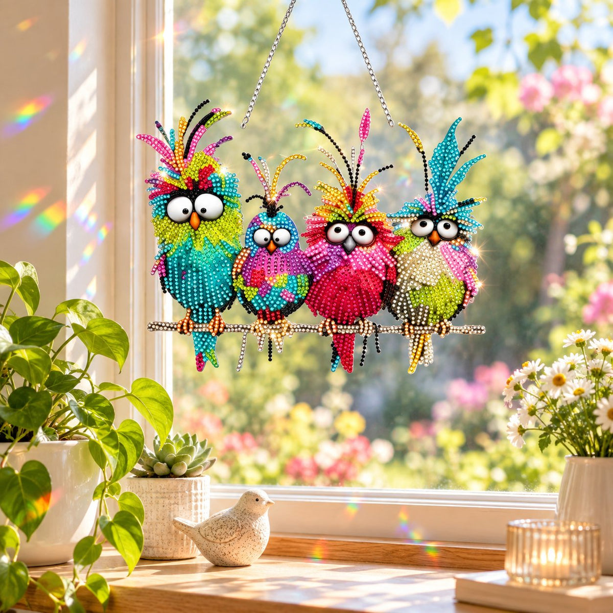 TYIIMAX™ Sunny Birds Diamant-Sonnenfänger DIY-Set – Bunter Fenster-Hänger zum Selbermachen 🐦✨