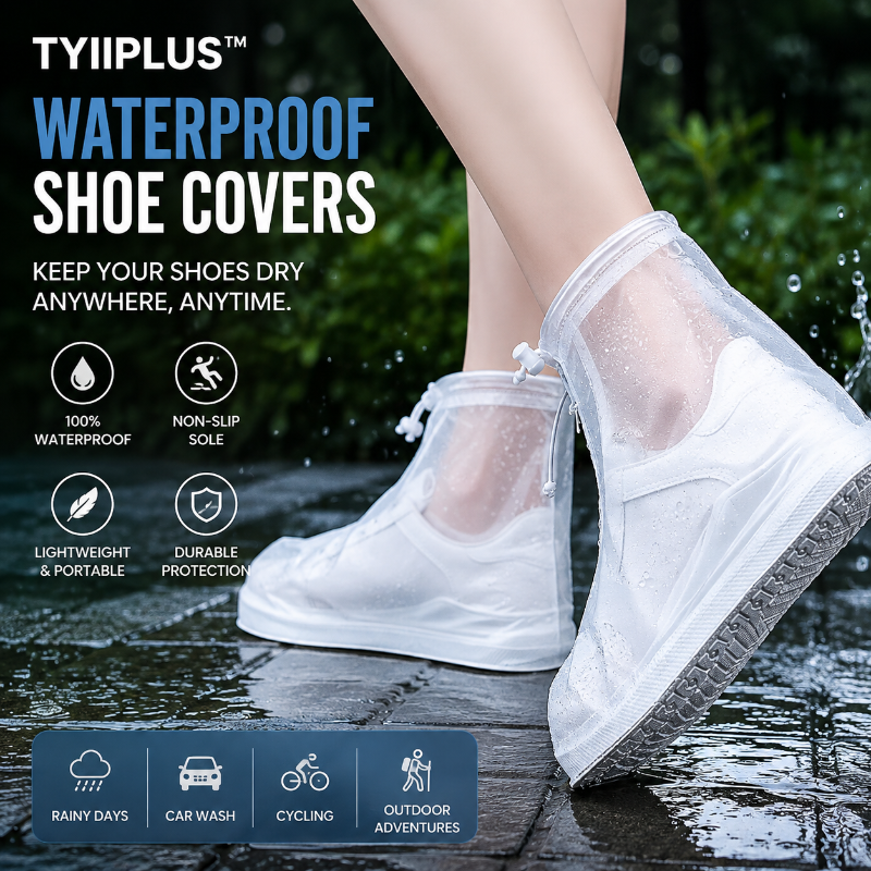 TYIIPLUS™ Waterproof Shoe Covers with Zipper & Adjustable Drawstring