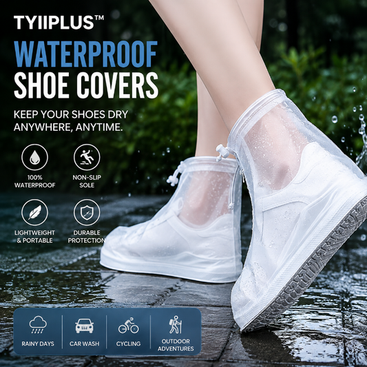 TYIIPLUS™ Waterproof Shoe Covers with Zipper & Adjustable Drawstring
