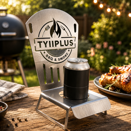TYIIPLUS™ Beer Can Chicken Chair – Heavy Duty 304 Stainless Steel BBQ Roaster Stand for 16oz Beer Cans