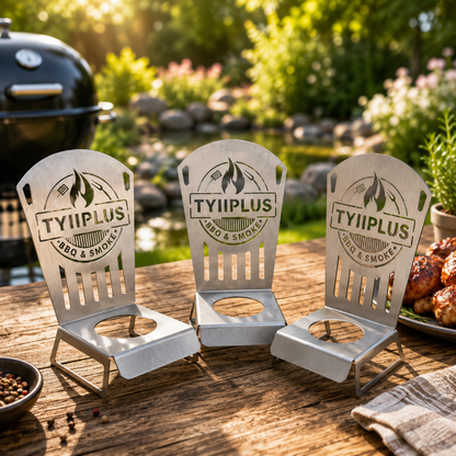 TYIIPLUS™ Beer Can Chicken Chair – Heavy Duty 304 Stainless Steel BBQ Roaster Stand for 16oz Beer Cans