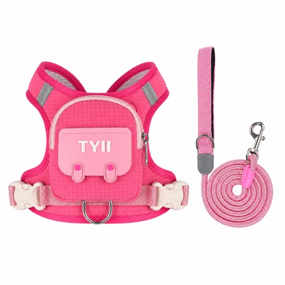 TYIIMAX™ Hunde-Rucksackweste mit Borstenmuster (inkl. Leine) – Leichte, stoßfeste Hundeweste mit Aufbewahrungstaschen und reflektierendem, atmungsaktivem Design
