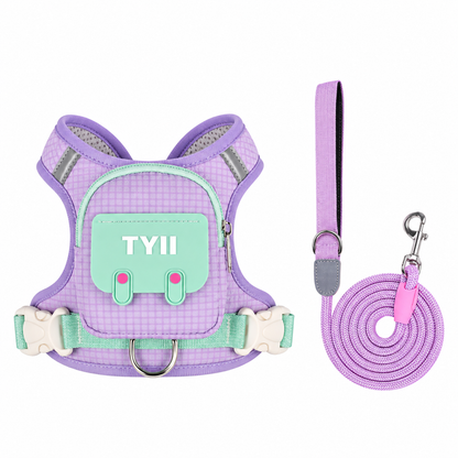 TYIIMAX™ Hunde-Rucksackweste mit Borstenmuster (inkl. Leine) – Leichte, stoßfeste Hundeweste mit Aufbewahrungstaschen und reflektierendem, atmungsaktivem Design