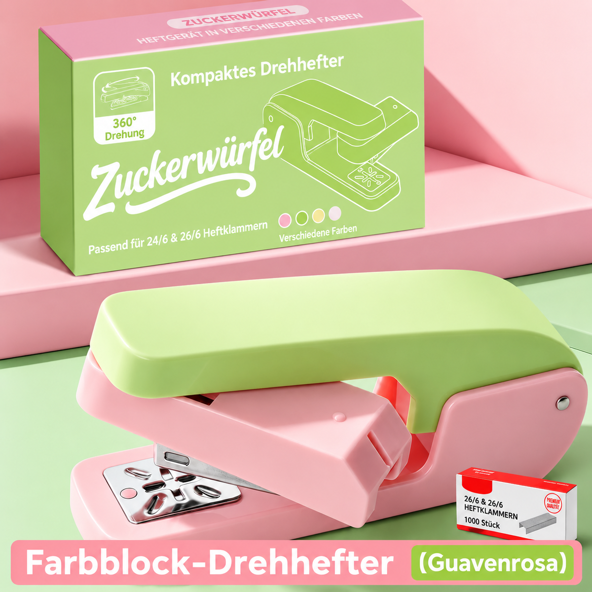TYIIMAX™ 360° drehbarer Langarm-Tacker – Verstellbarer Langstrecken-Tacker für Broschüren, Bastelarbeiten & Heftungen in der Mitte