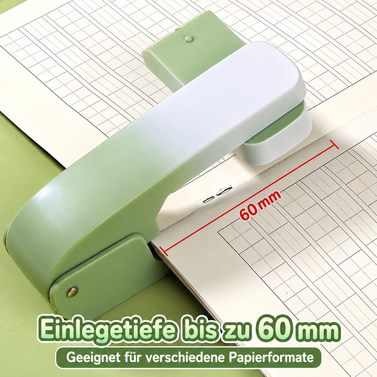 TYIIMAX™ 360° drehbarer Langarm-Tacker – Verstellbarer Langstrecken-Tacker für Broschüren, Bastelarbeiten & Heftungen in der Mitte