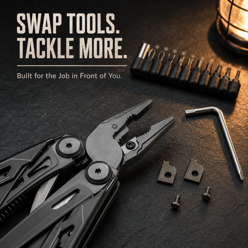 TYIIPLUS™ 28-in-1 Multitool with Large Scissors | Compact Outdoor Tool for Camping & Repairs