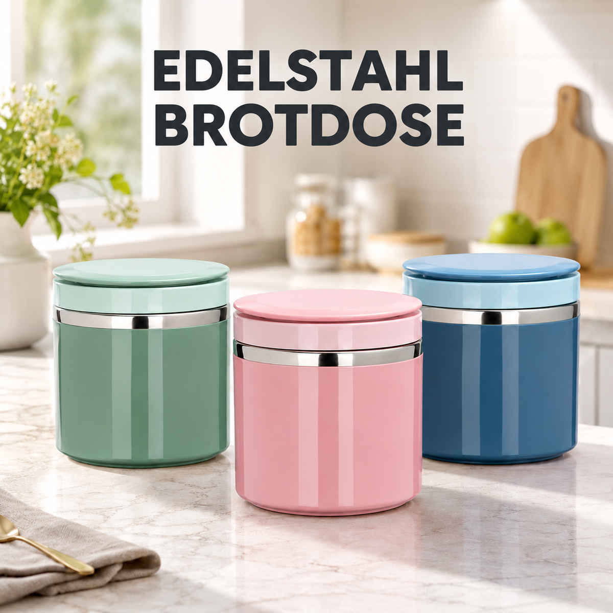 TYIIMAX™ Isolierte Lunchbox aus Edelstahl mit Griff – Auslaufsicherer und stapelbarer Lebensmittelbehälter, geeignet für Büro, Schule und Reisen