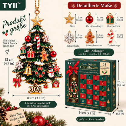 TYII™ 2026 Baue deinen Weihnachtsbaum DIY-Adventskalender – 24-Tage-Countdown mit festlichem Weihnachtsbaumschmuck