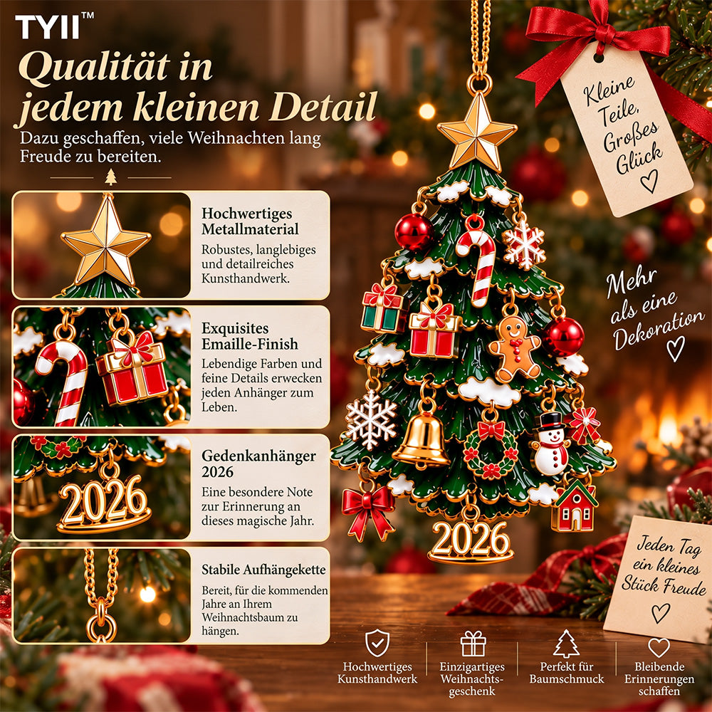 TYII™ 2026 Baue deinen Weihnachtsbaum DIY-Adventskalender – 24-Tage-Countdown mit festlichem Weihnachtsbaumschmuck