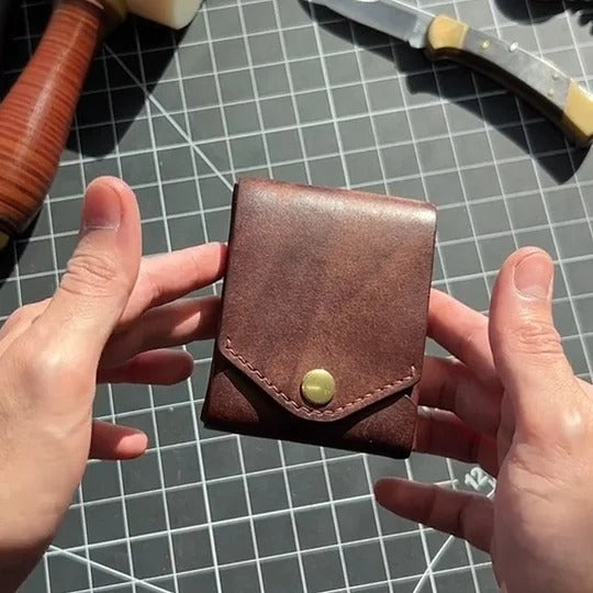 Tyiimax™ Vintage-Ledergeldbörse Portmonie mit Stiftfach