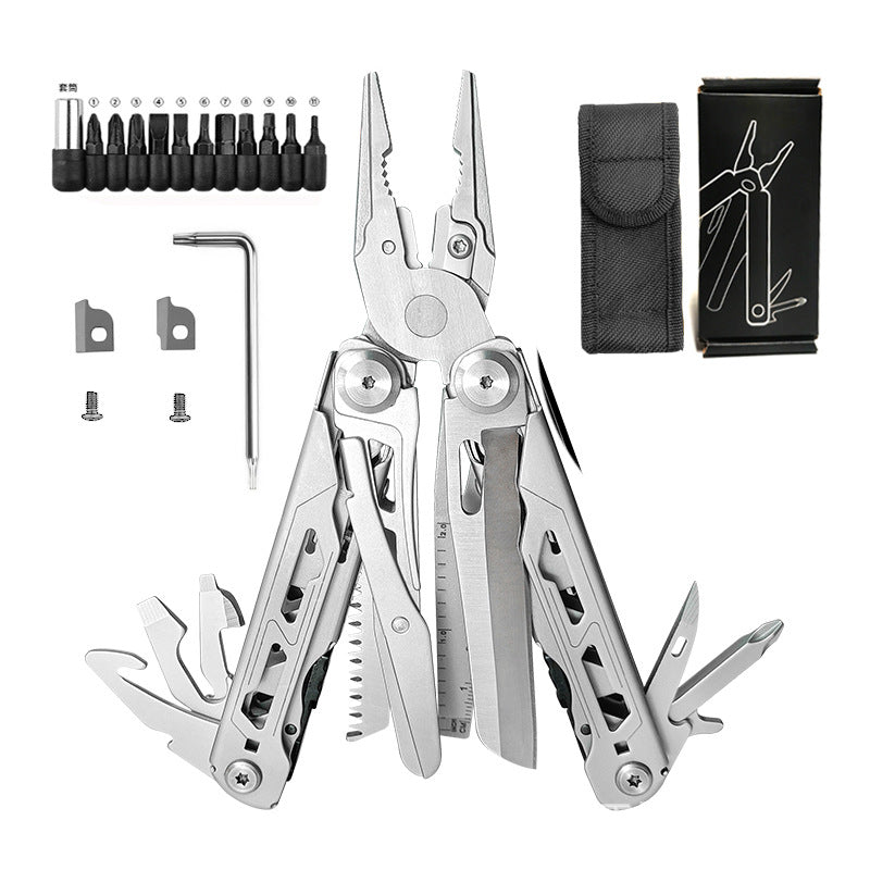 TYIIMAX™ 28-in-1-Multitool mit großer Schere | Kompaktes Outdoor-Werkzeug für Camping & Reparaturen