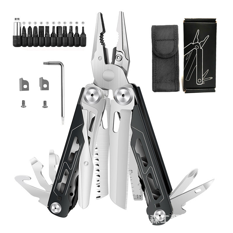 TYIIPLUS™ 28-in-1 Multitool with Large Scissors | Compact Outdoor Tool for Camping & Repairs