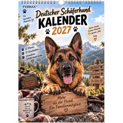TYIIMAX™ Deutscher Schäferhund Kalender 2027 – Lustiger Wandkalender für Schäferhund-Fans & Hundeliebhaber