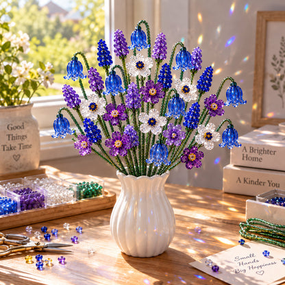 🌼✨ DIY-Set für einen Wildblumenstrauß aus Perlen – Handgefertigtes Bastelset für Kristallblumen 🌸✨