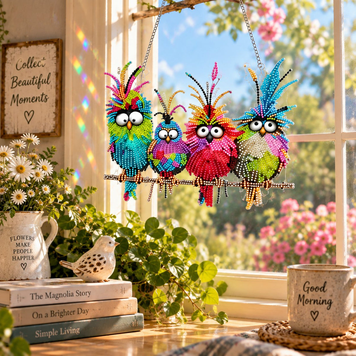 TYIIMAX™ Sunny Birds Diamant-Sonnenfänger DIY-Set – Bunter Fenster-Hänger zum Selbermachen 🐦✨