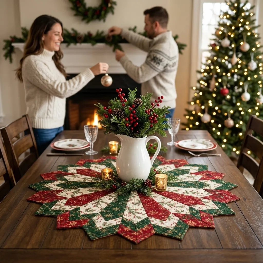 ✨ Quilting-Schablonenset „Holiday Star“ – DIY-Schablonen für festliche Tischläufer