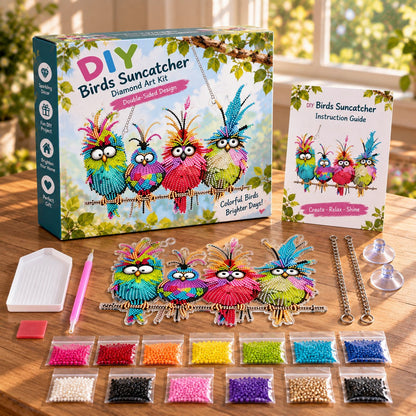 TYIIMAX™ Sunny Birds Diamant-Sonnenfänger DIY-Set – Bunter Fenster-Hänger zum Selbermachen 🐦✨