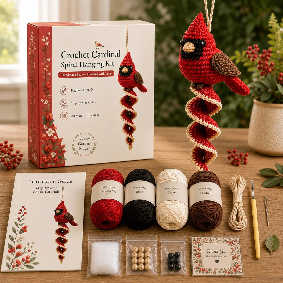 🧶🌿 Häkelnadel-Set für spiralförmige Ornamente – Ein anfängerfreundliches DIY-Set zur Gartentierdekoration