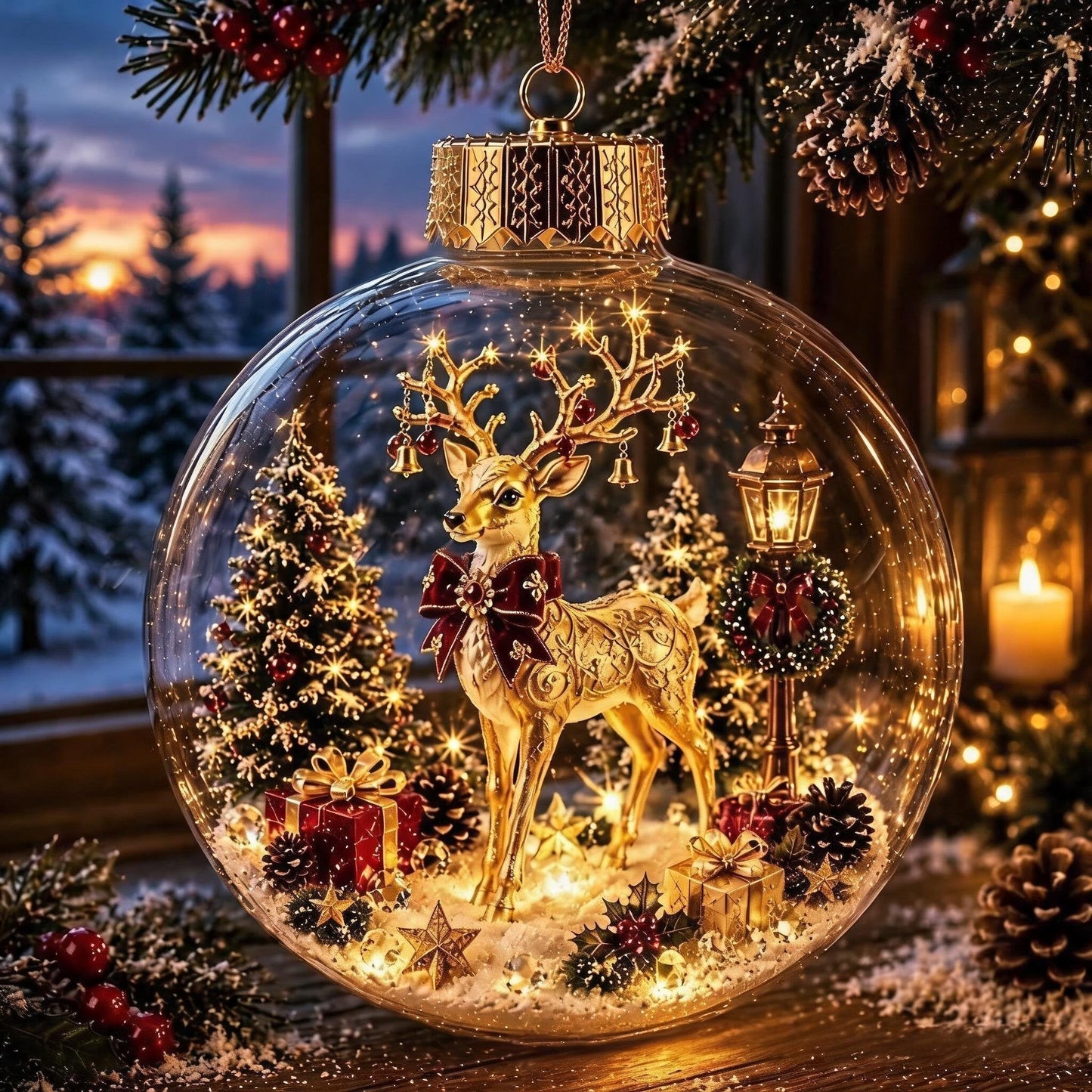 🎄Glowing Christmas Diorama Ornament – A Tiny Winter World in the Palm of Your Hand👼