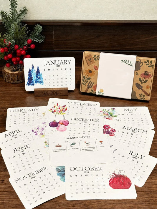 ✨🌱 Umweltfreundlicher Pflanzbarer „Timeless“ Saatgut-Kalender 2027 – Pflanzen, wachsen & genießen