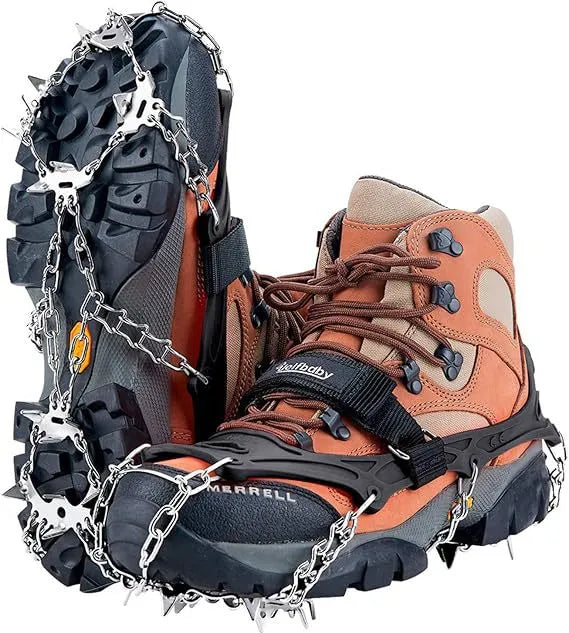 ❄️ TYII™ 8-Zacken-Schuhspikes – Rutschfeste Schneekrallen mit Edelstahlketten für Winter, Wandern & Outdoor