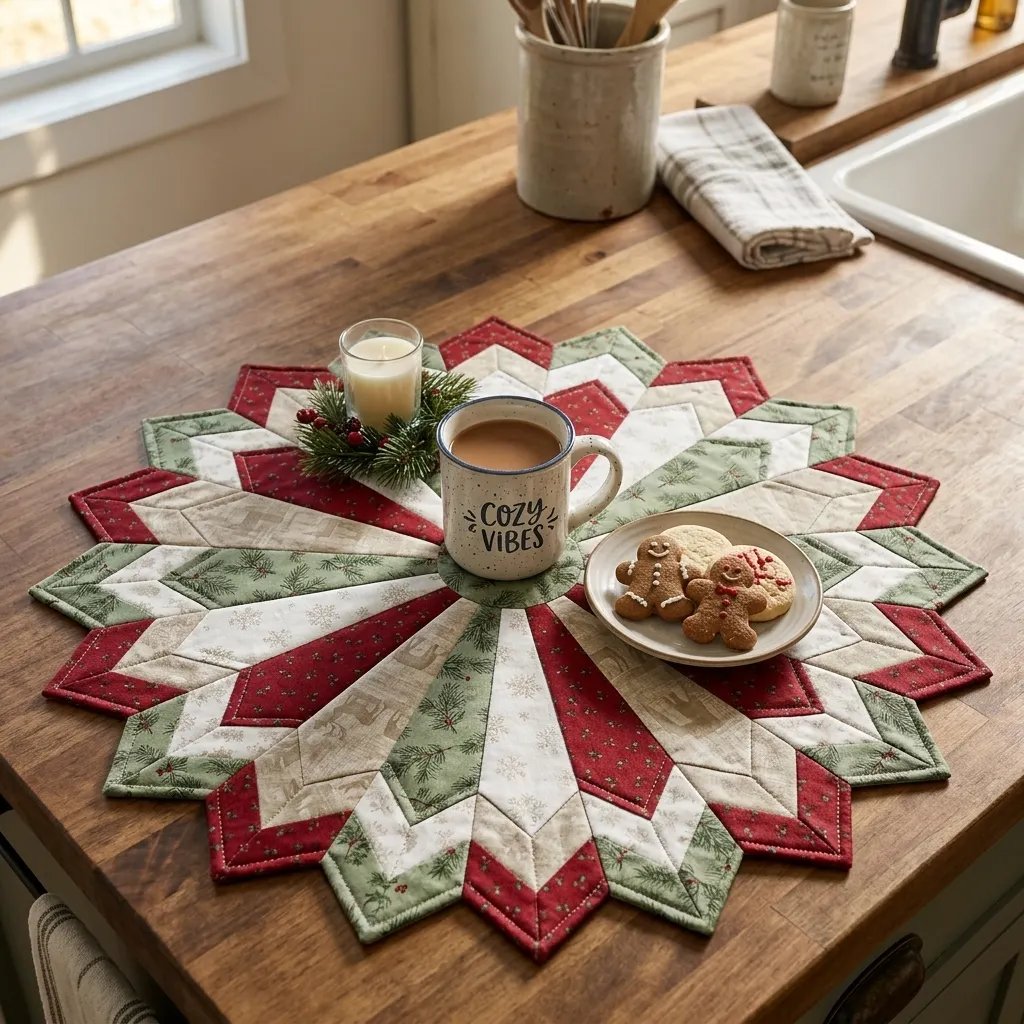✨ Quilting-Schablonenset „Holiday Star“ – DIY-Schablonen für festliche Tischläufer