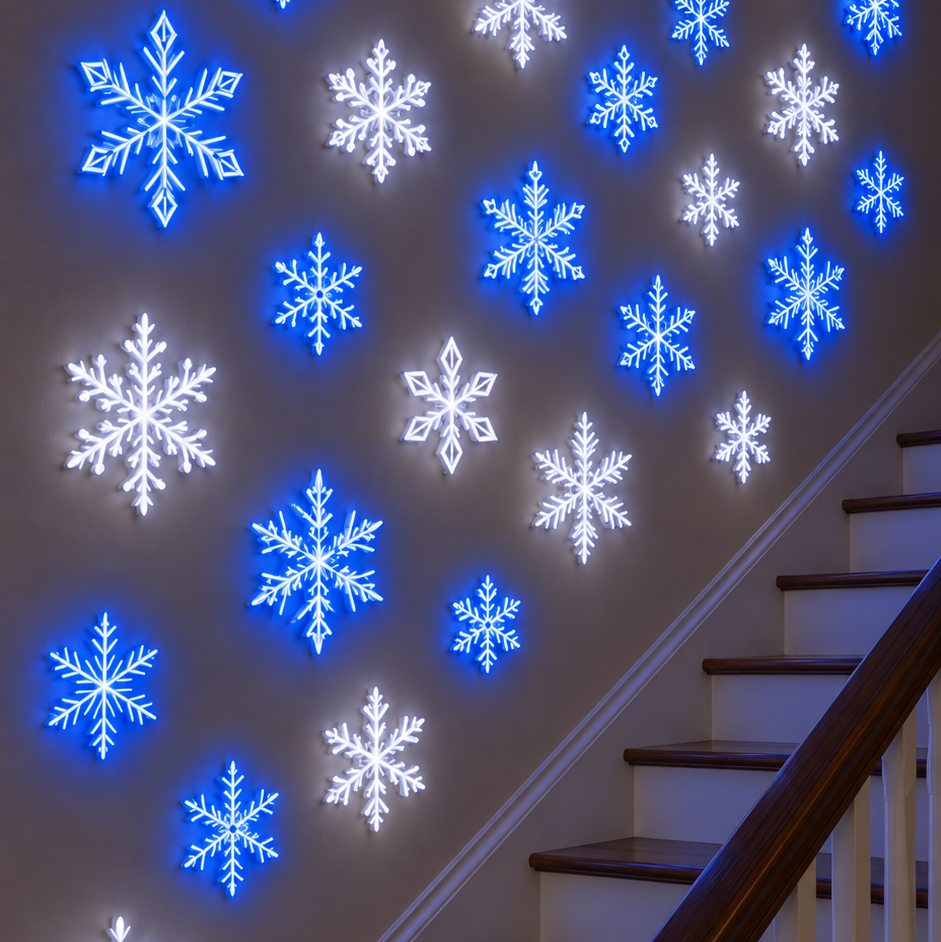 ❄️TYIIMAX LED-Schneeflocken-Wandleuchten-Set (12 Stück)