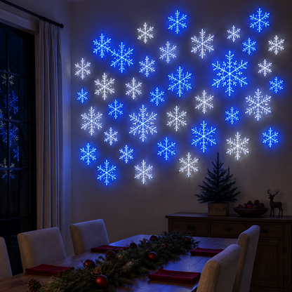 ❄️TYIIMAX LED-Schneeflocken-Wandleuchten-Set (12 Stück)