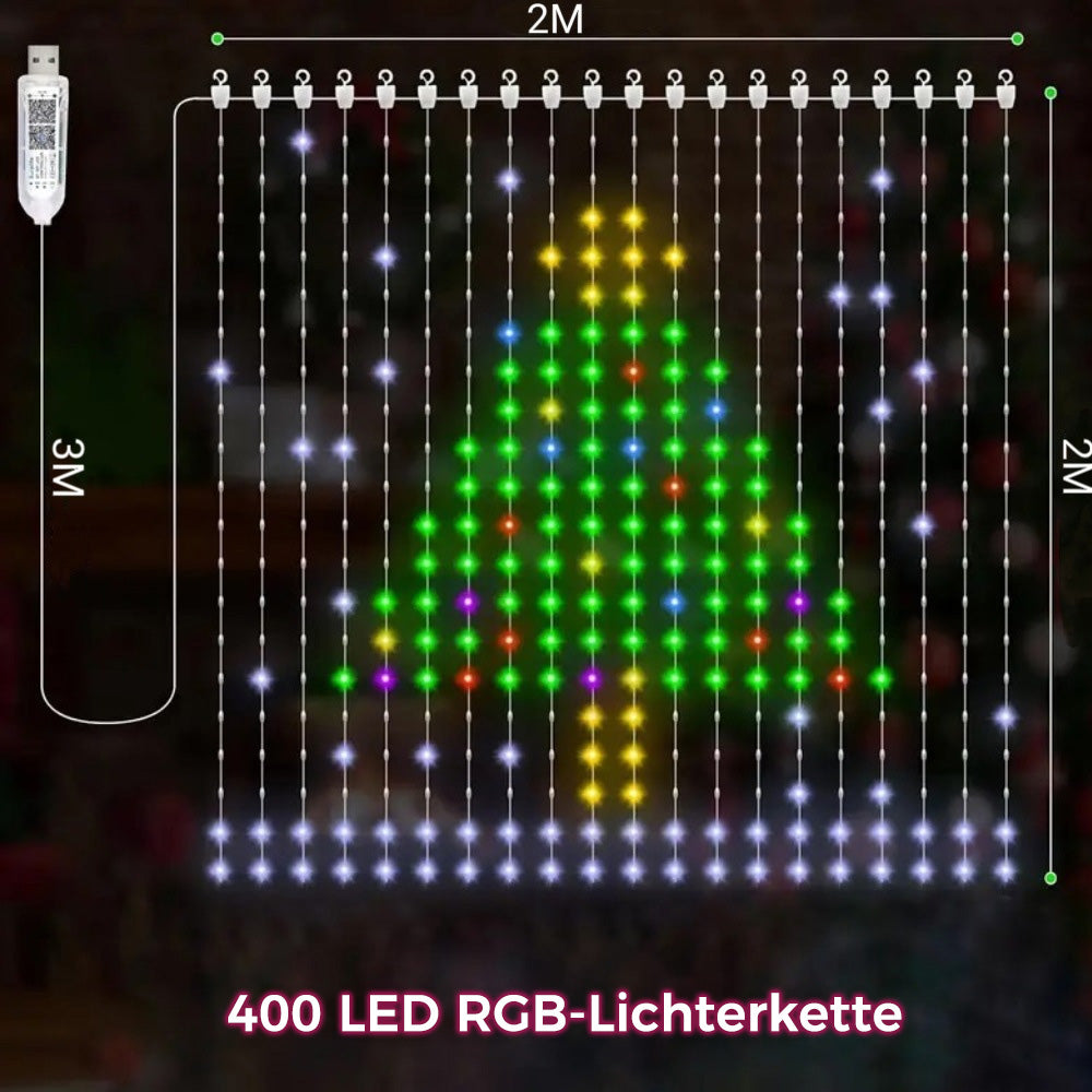400 LED Lichterkette mit Fernbedienung – Deine eigenen Lichtmuster für Weihnachtsbaum, Fenster & Garten ✨