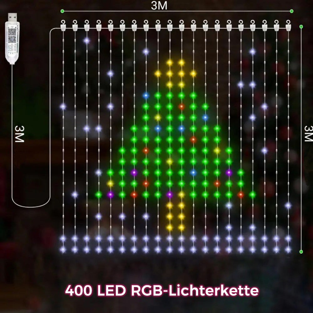 400 LED Lichterkette mit Fernbedienung – Deine eigenen Lichtmuster für Weihnachtsbaum, Fenster & Garten ✨