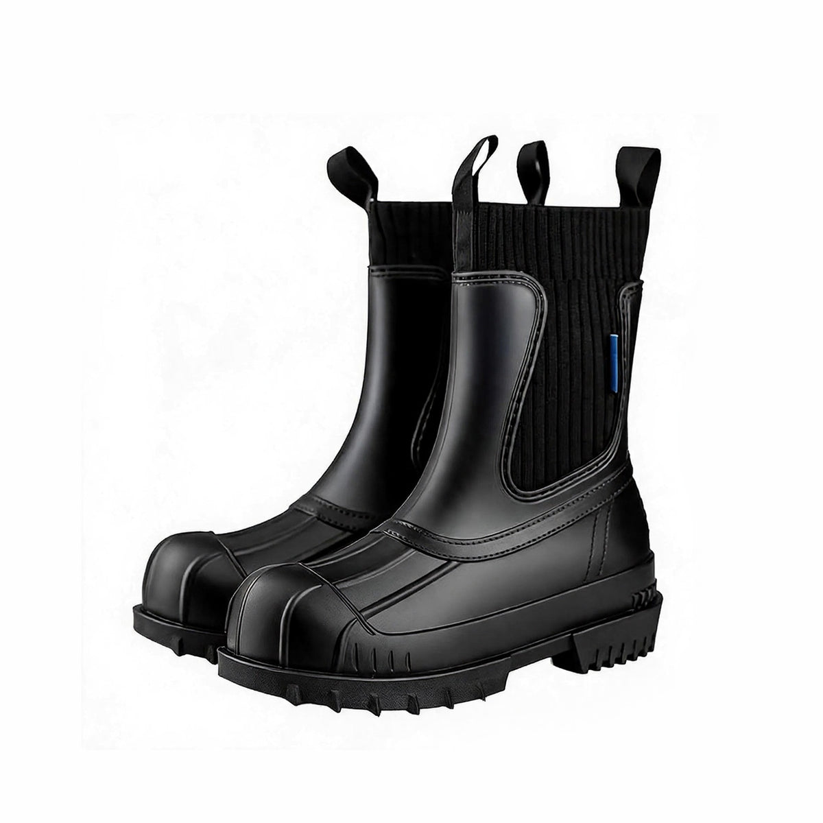 Martin-Regenstiefel für Damen, modische, wasserdichte Schuhe in Wadenhöhe, rutschfeste, bequeme Regenstiefel aus Flyknit-Material und Gummi
