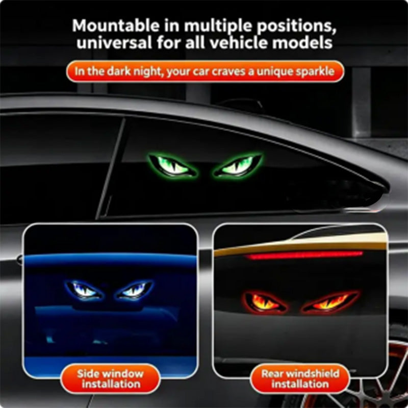 🚗 Solar LED Car Warning Light – Devil Eye Design