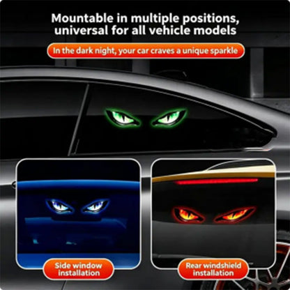 🚗 Solar LED Car Warning Light – Devil Eye Design