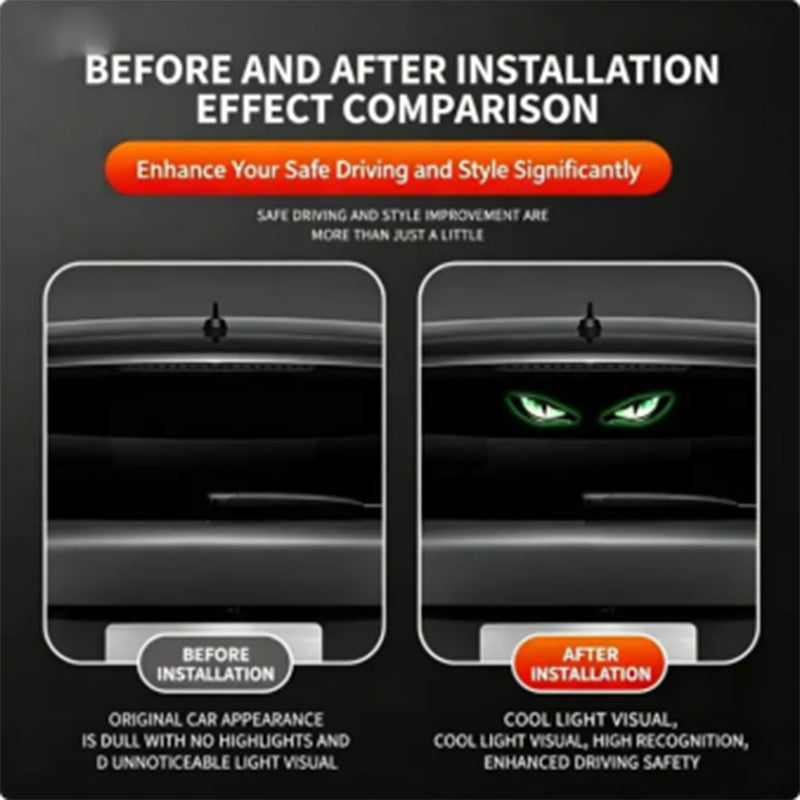 🚗 Solar LED Car Warning Light – Devil Eye Design