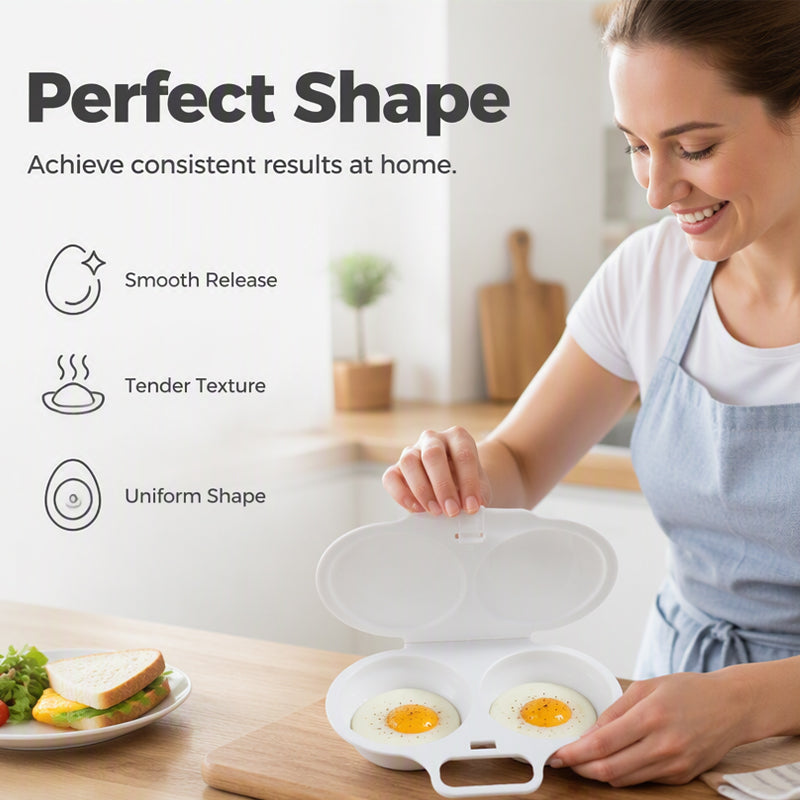 🍳Mikrowellen-Eierkocher mit Deckel und Griff – Schnell, sicher & platzsparend – Perfekt für das schnelle Frühstück, Weich- & Hartgekochte Eier in Minuten ✨