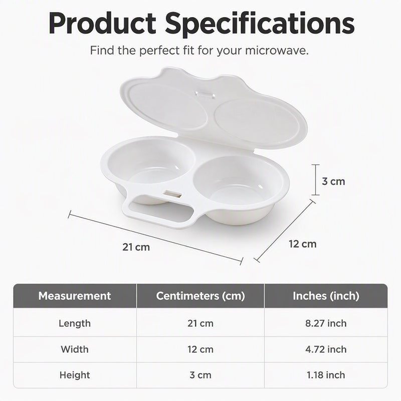 🍳Mikrowellen-Eierkocher mit Deckel und Griff – Schnell, sicher & platzsparend – Perfekt für das schnelle Frühstück, Weich- & Hartgekochte Eier in Minuten ✨