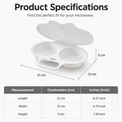 🍳Mikrowellen-Eierkocher mit Deckel und Griff – Schnell, sicher & platzsparend – Perfekt für das schnelle Frühstück, Weich- & Hartgekochte Eier in Minuten ✨