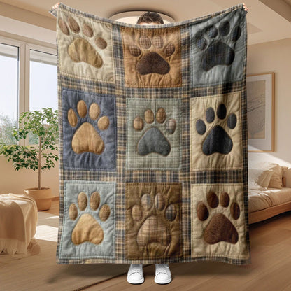 🐶🐾 Kuschelige Flanelldecke mit süßem Pfotenmuster – Warm, weich & dekorativ 🛌